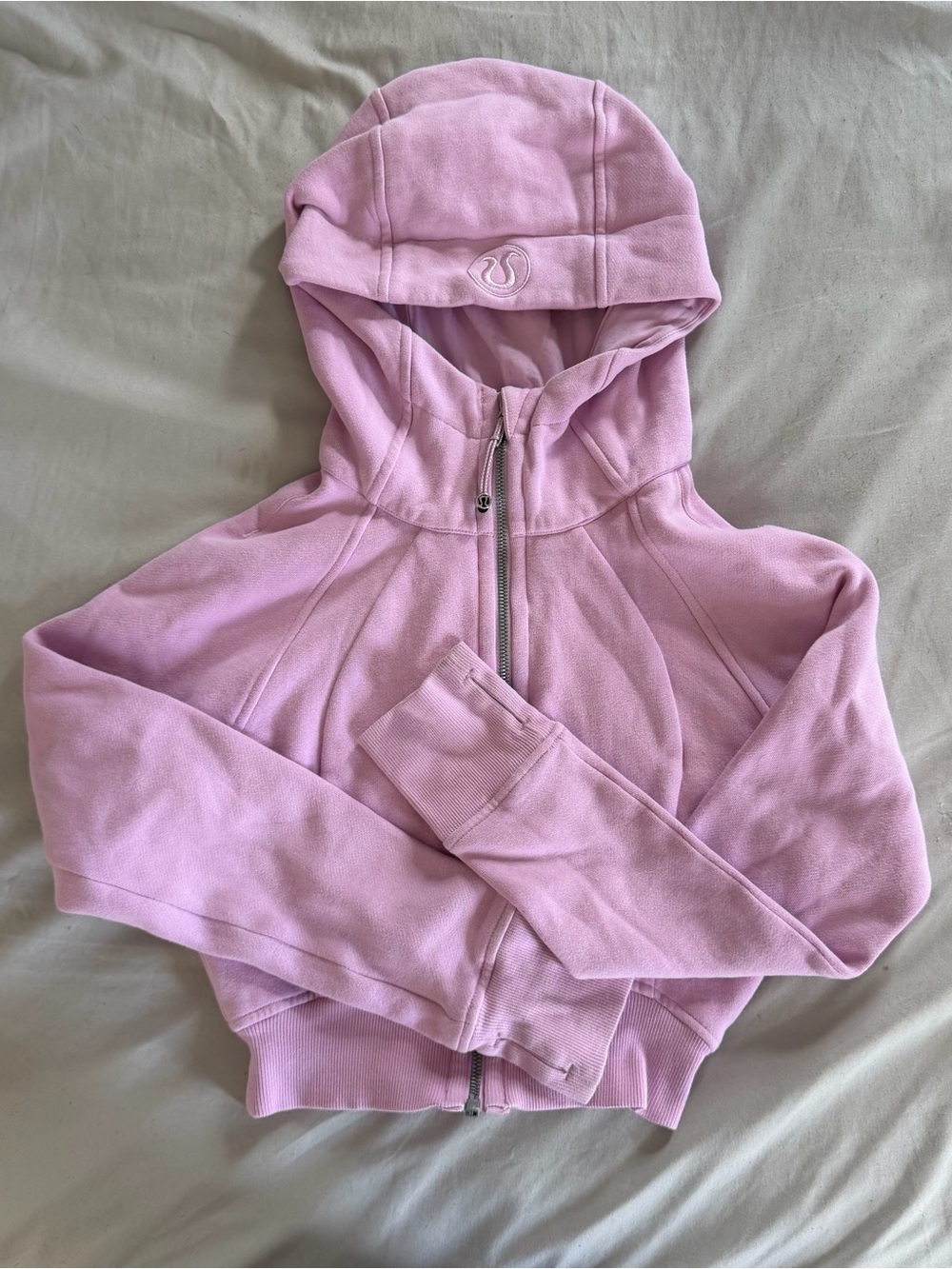 Lululemon Light Pink Crop Zip Up Hoodie